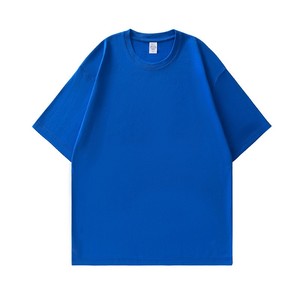 Bangladesh CN Factory 220G Heavyweight Pure Cotton Men Women Drop Shoulder T Shirt Loose Fit Solid Color Crew Neck Casual <b>TShirt</b> - Product Image 5