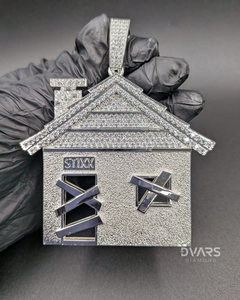 Colgante de Plata 925 con Moissanita Iced Out, Estilo Hip Hop Trap House, Hecho a Medida para Hombre, Moda Urbana - Product Image 1