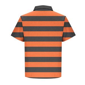 Chemise décontractée à rayures pour homme, à manches courtes, en maille respirante, polyester et élasthanne, séchage rapide, boutonnée, exportée du Bangladesh - Product Image 4