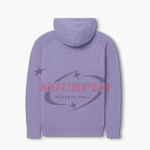Sudadera con capucha morada para hombre, corte regular, de algodón tejido, informal, para otoño. - Product Image 2