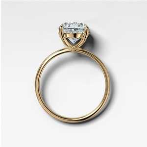 Bague de fiançailles personnalisée avec grand diamant de laboratoire taille ovale, en or massif 10k 18k, sertie à griffes, couleur D F VS, bague solitaire, fabricant de joaillerie fine - Product Image 3