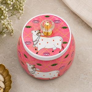 Juego de recipientes para especias con diseño de vaca, redondos, herméticos, de color rosa, para almacenar alimentos en la cocina. - Product Image 2