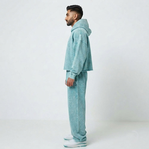 Ensemble de survêtement tendance : Hoodie oversize à manches longues, coupe ample, épaules tombantes, cordon de serrage à la taille et pantalon large - Product Image 2