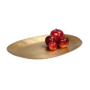 Simpale Plateau de service de qualité alimentaire en métal doré fait à la main pour plateau de centre de table à manger de fruits - Product Image 1