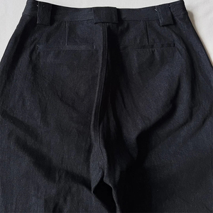 Jean en denim pour homme, coupe ample, taille haute, jambe droite, décontracté, en coton, couleur unie, délavage classique, style été - Product Image 5