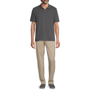 Polo d'affaires pour homme de haute qualité OEM – Polo de travail uni en coton et polyester avec logo brodé personnalisé - Product Image 1