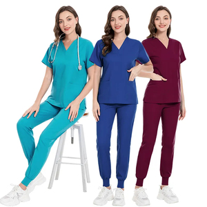 Blouses médicales pour femmes, col en V, manches courtes, uniformes médicaux, couleur personnalisable, coton et polyester tissé, usage hospitalier - Product Image 3