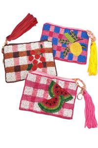 Pochette à monnaie de perles de rocaille de la meilleure qualité Broderie de perles artisanale Porte-monnaie en perles en gros avec des motifs complexes faits à la main - Product Image 3