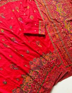 Sari en soie Dola pashmina traditionnel élégant avec pallu à franges fait main - Product Image 3