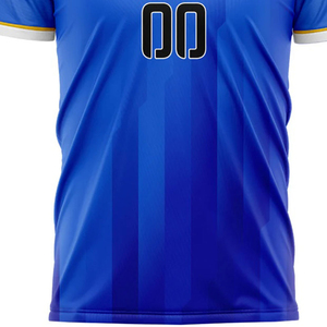 เสื้อฟุตบอลชายลายทางสีน้ำเงินแบบซับลิเมชั่น แขนสั้น ระบายเหงื่อได้ดี คอกลม ชุดทีม ใส่ได้ทุกฤดู - Product Image 4