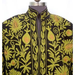Handmade Unique Hand Embroidered 100% Cotton Cotrise Quilted <b>Jacket</b> Women Full Sleeves <b>Mandarin</b> <b>Collar</b> Breathable Quick Autumn - Product Image 3