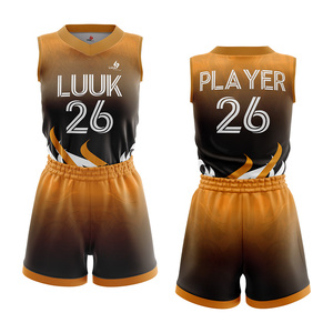 Conjunto de Uniforme de Baloncesto Sublimado Personalizado, Transpirable, 100% Poliéster, Corte Atlético, Ropa Deportiva para Equipos Femeninos, Pantalones Cortos con Cintura Elástica - Product Image 3