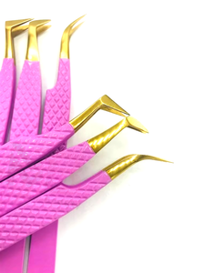 Pink Gold-Plated Eyelash Tweezers Set <b>Precision</b> <b>Tools</b> for Lash Extension Personalised New Beauty <b>Tool</b> - Product Image 4