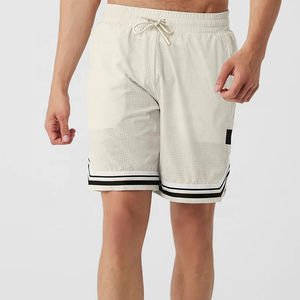 Pantalones Cortos Deportivos Transpirables y Suaves para Hombre, Talla Grande, con Estampado Urbano, de Malla, para Baloncesto, Casuales, para Gimnasio, con Bolsillo Lateral con Cremallera - Product Image 1