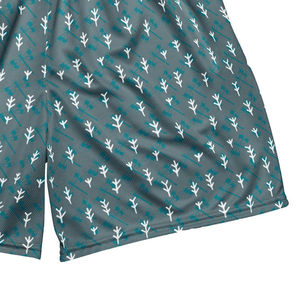Shorts imprimés à séchage rapide pour hommes, taille élastique, coupe décontractée, tissu polyester, motif blanc et bleu - Product Image 6