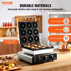 2000W produttore elettrico di ciambelle per riscaldamento a doppia faccia macchina per cialde antiaderente a 9 fori per la casa del ristorante - Product Image 2