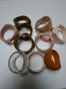 Brazaletes de Resina de Diseño de Lujo para Mujeres y Niñas, Pulseras de Resina Acrílica Sólida y Transparente para Fiestas, Bodas, Estilo Étnico - Product Image 3