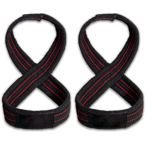 สายรัดข้อมือกันลื่นรูปเลข 8 สำหรับยกน้ำหนัก ทำจากผ้าฝ้ายความแข็งแรงสูง ช่วยพยุงข้อมือสำหรับการเพาะกายและการฝึกความแข็งแรง - Product Image 5
