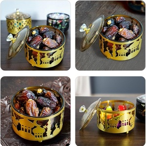 Tarro de dulces premium para Ramadán con tapa, caja contenedora de aperitivos Eid Mubarak, cuenco para almacenar azúcar, bandeja para fiestas de Ramadán, plato árabe para cocina y alimentos. - Product Image 4