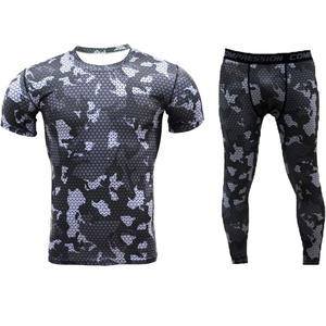 Ropa deportiva atlética personalizada para hombre, ropa deportiva activa de verano para gimnasio, conjuntos de fitness para correr, entrenamiento, patrón sólido - Product Image 3