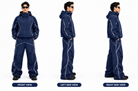 Ensemble survêtement en nylon personnalisé, veste zippée oversize en polyester, réfléchissant, imperméable et coupe-vent, et pantalon de jogging
