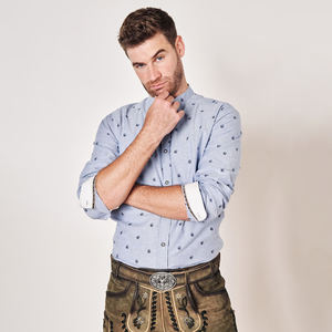 Camisas Casuales Elegantes para Hombre, Manga Larga, Corte Entallado, Estilo Bávaro, Camisa Bávara para Hombre - Product Image 1