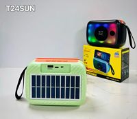 Haut-parleur solaire portable T24SUN avec basses puissantes, radio FM extérieure, rechargeable USB TF, vente en gros OEM pour le marché africain