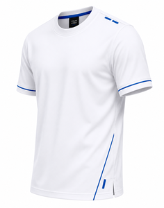 T-shirts en jersey pour hommes de haute qualité, 220g, couleurs unies personnalisables, logo, col rond, coupe classique, écologiques, respirants, séchage rapide, en gros - Product Image 5