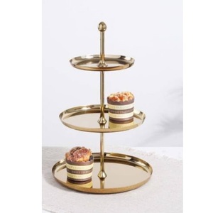 Soporte para cupcakes de metal con acabado dorado de aspecto elegante, ideal para decoración de mesa en fiestas de cumpleaños, de las últimas tendencias. - Product Image 2