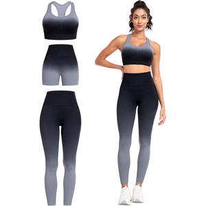 Créez votre propre ensemble de yoga pour femmes, 4 pièces, sans manches, en spandex/nylon, vêtements de sport, taille élastique, logo sur le devant, respirant, séchage rapide - Product Image 1