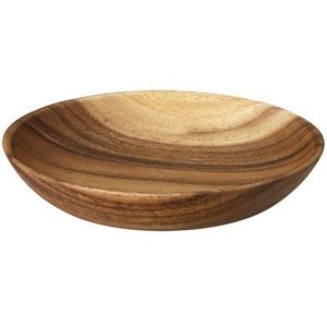 Grand saladier décoratif en bois de style farmhouse, plat rond pour la cuisine, idéal pour les réceptions et l'agencement de table. - Product Image 1