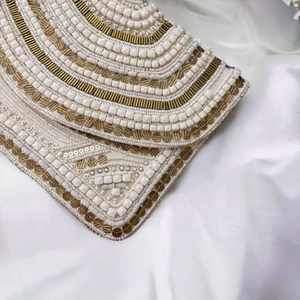 Sac à main artisanal indien de luxe, accessoire de mode décontracté pour le quotidien, avec poignée baguette en perles de verre colorées, accessoire d'art en cristal durable - Product Image 4