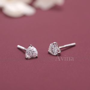 IGI Certified Lab Grown Diamond Heart Shape Stud Earrings Solid 925 Sterling Silver Solitaire Diamond Earrings - Product Image 5