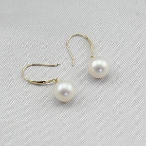 Pendientes de Perlas de Agua Dulce de Alta Calidad para Mujer, de 7-11 mm, Estilo Mantou, Simples y Elegantes - Product Image 3