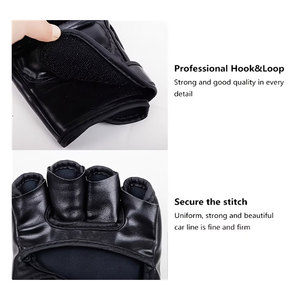 Ensemble de 4 pièces : 1 paire de gants de boxe mi-doigts + 2 bandages de boxe, gants mi-doigts portables, entraînement de fitness de boxe unisexe - Product Image 6