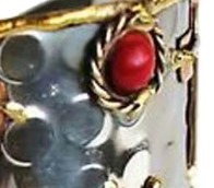 Handmade Brass Antique <b>Silver</b> Plated Shell & Diamond Vintage Flower Pattern Cuff Bracelet <b>for</b> Unisex Anniversary - Product Image 2