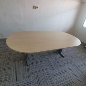 Oval Extendable Convertible Knocked-down Conference <b>Table</b> MDF Top Metal Legs Modern <b>Office</b> Furniture for Boardrooms Commercial - Product Image 4