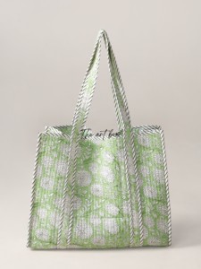 Sac fourre-tout en coton matelassé à imprimé floral assorti OEM - Sac de courses réutilisable écologique - Product Image 2
