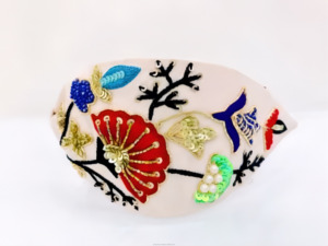 2025 Custom Design High Quality Embroidery <b>Floral</b> Design Eco-Friendly Unisex Adjustable Lightweight Handmade Durable Hairband - Product Image 2