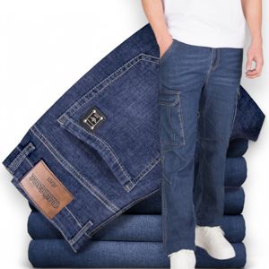 Black Eagle Men's <b>Cargo</b> Jeans Mid <b>Stretch</b> Spandex Denim Utility Pocket Pants Straight Fit Casual Durable Washable Spring - Product Image 1