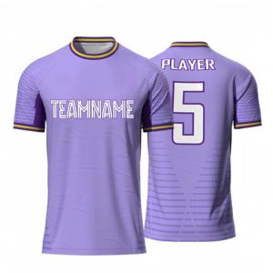 เสื้อฟุตบอลสั่งทำพิเศษสำหรับชุดฝึกซ้อมพิมพ์ลายแบบระบายอากาศด้วยความร้อน 100% โพลีเอสเตอร์ คอวี ขายส่งเสื้อผ้าฟุตบอล - Product Image 1