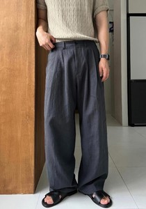 Pantalon décontracté pour homme taille mi-haute 100% coton léger coupe droite avec braguette zippée respirant écologique poches latérales - Product Image 2