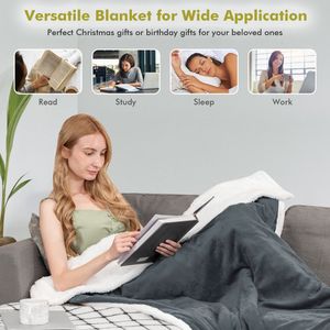 10-Level <b>Heated</b> Electric <b>Blanket</b> <b>Throw</b> with Comfortable Heating Levels - Product Image 2