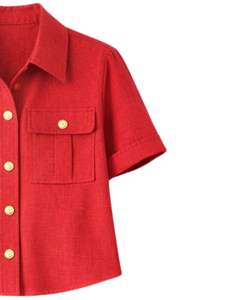 <b>Women</b> Brown Linen <b>Cargo</b> Co Ord Set <b>Short</b> Sleeve Button Shirt With Pocket And Wide Leg Drawstring Pants Casual Outfit - Product Image 4