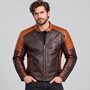 Veste de moto de qualité supérieure fabriquée en cuir durable, offre un ajustement confortable, vêtements de course pour moto. - Product Image 1