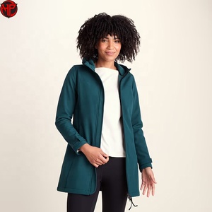 Chaqueta de Forro Polar con Capucha para Mujer, Manga Larga, Cierre de Cremallera, Resistente al Viento, Color Sólido, Abrigo de Otoño para Exteriores, Chaqueta Larga de Softshell para Invierno - Product Image 3