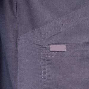 Women <b>Blue</b> Woven <b>Scrub</b> Set Cotton Polyester Hospital Uniforms V-Neck Top Pants Breathable Stretch for Medical Workers - Product Image 6