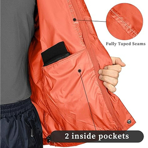 Rain <b>Jackets</b> High Quality Hooded Rain <b>Jackets</b> <b>Waterproof</b> Breathable Outdoor Protection Wear OEM Bulk - Product Image 3