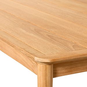 Mesa de Centro Rectangular de Teca Sólida de Estilo Escandinavo, Diseño Minimalista con Tablero de Listones para Sala de Estar, Muebles Ecológicos - Product Image 4
