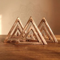 HOME GENIE Plaque Murale Énergisée en Cuivre, Motif Triangle Shri Yantra en Hélice, Artisanat Design Moderne, Symbole Religieux de Richesse et de Prospérité, pour Diwali